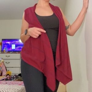 Tommy Hilfigure - maroon-ish red stripped - cardigan/shrug - one size fits most